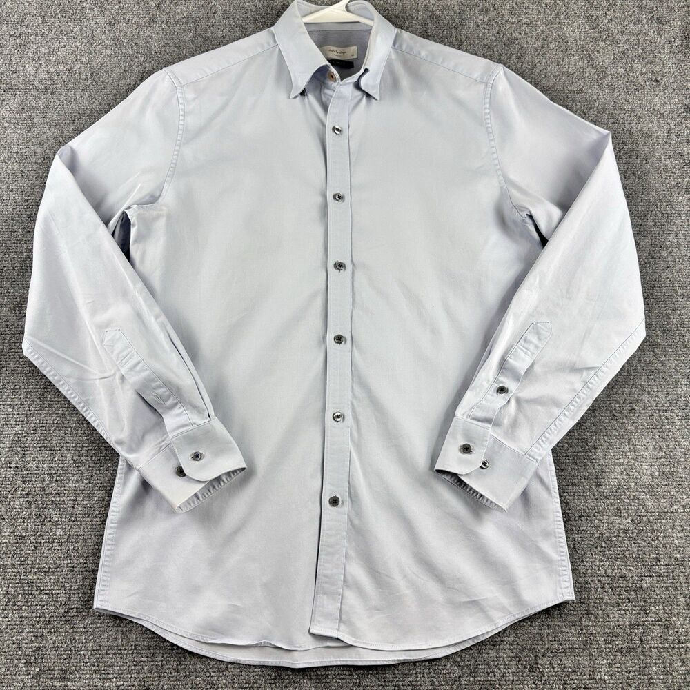 TNGT Mens 95 Shirt Light Blue Slim Fit Long Sleeve
